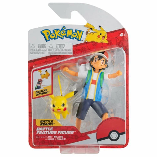 Pokemon Ash & Pikachu Battle Feature Figurine 3 Pokemon Ash & Pikachu Battle Feature Figurine