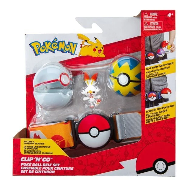 Pokemon Scorbunny Clip 'N' Go Poke Ball Belt Playset 3 Pokemon Scorbunny Clip 'N' Go Poke Ball Belt Playset