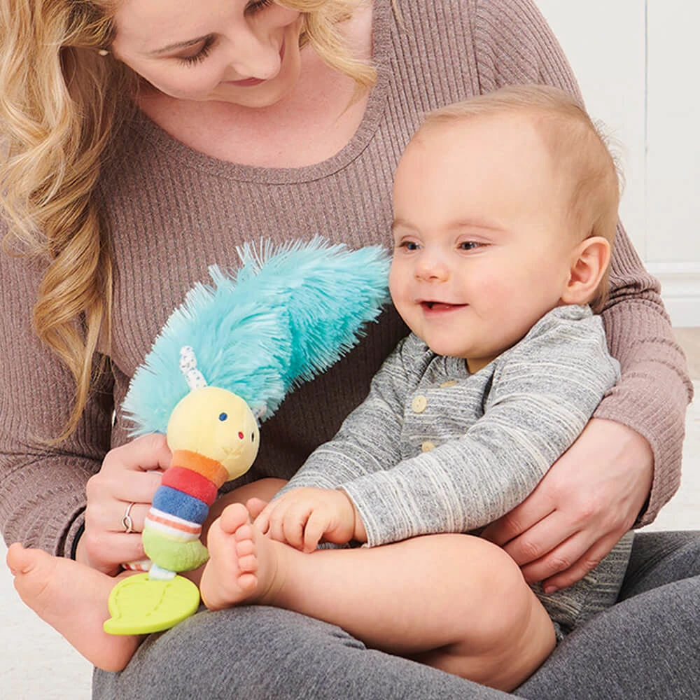 GUND Baby Tinkle Crinkle Caterpillar Play Together Toy Blue 5 GUND Baby Tinkle Crinkle Caterpillar Play Together Toy Blue - Image 3