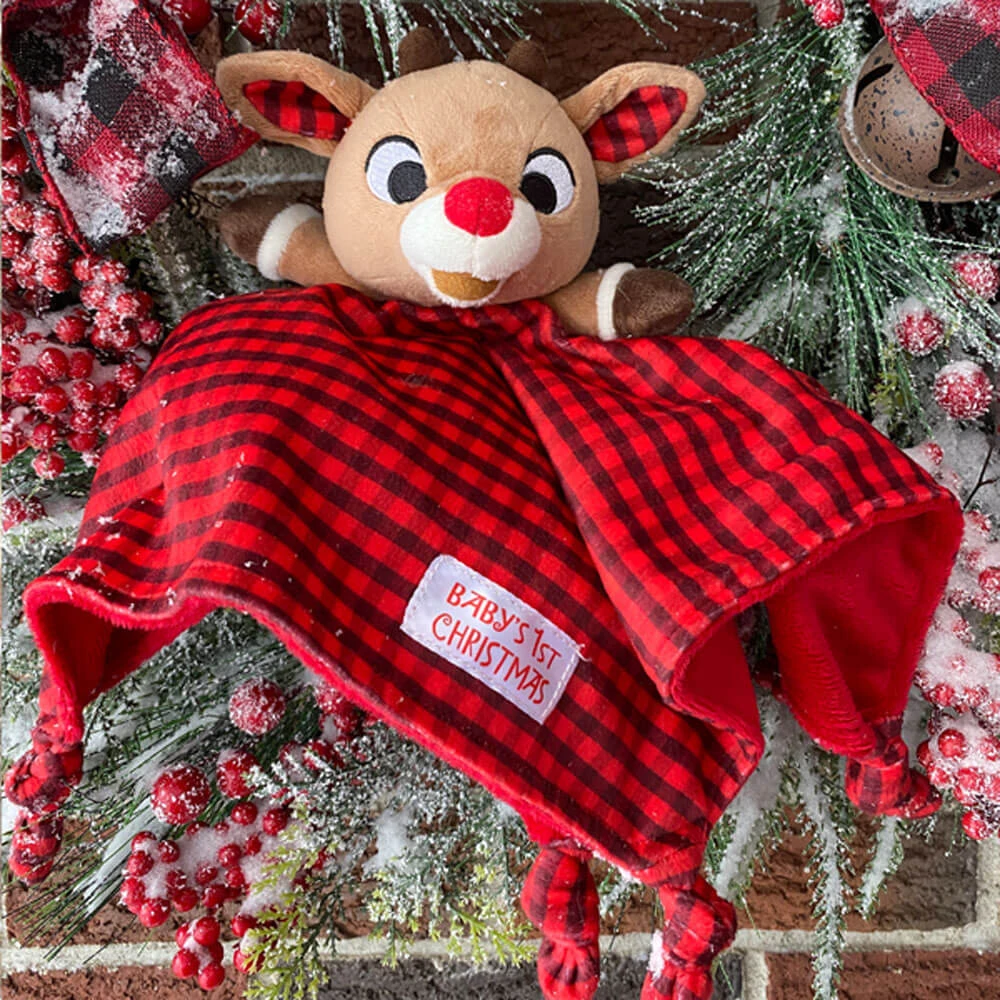 Rudolph The Red Nosed Reindeer Baby Comfort Blanket Toy 4 Rudolph The Red Nosed Reindeer Baby Comfort Blanket Toy - Image 2
