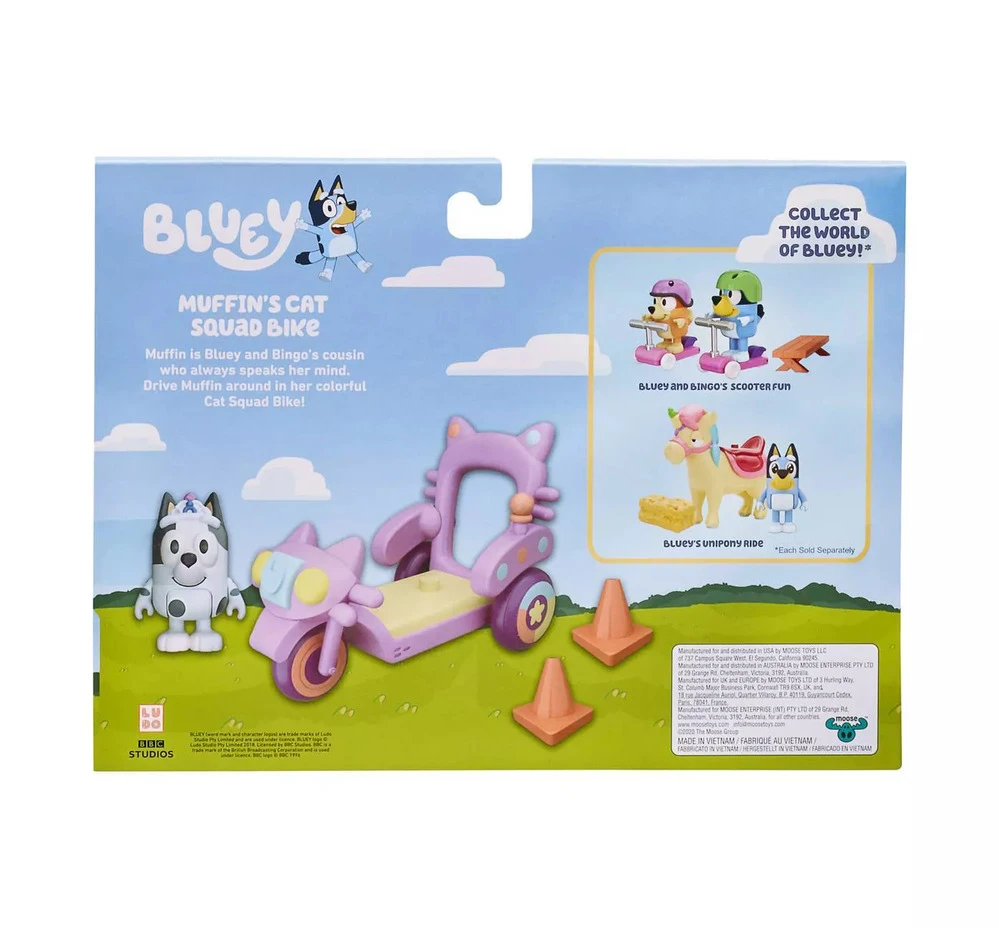 Bluey Muffin's Cat Squad Bike Playset With Muffin Figurine 5 Bluey Muffin's Cat Squad Bike Playset With Muffin Figurine - Image 3