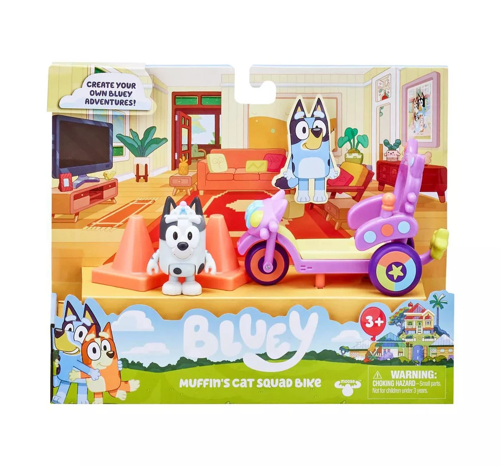 Bluey Muffin's Cat Squad Bike Playset With Muffin Figurine 3 Bluey Muffin's Cat Squad Bike Playset With Muffin Figurine